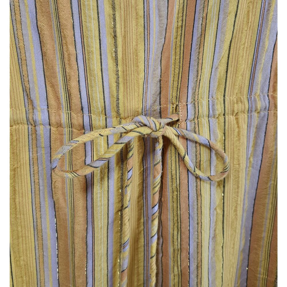HOUSE OF HARLOW 1960 Revolve L Makena Dress Striped 3/4 Bell Sleeve Drawstring - Picture 6 of 12